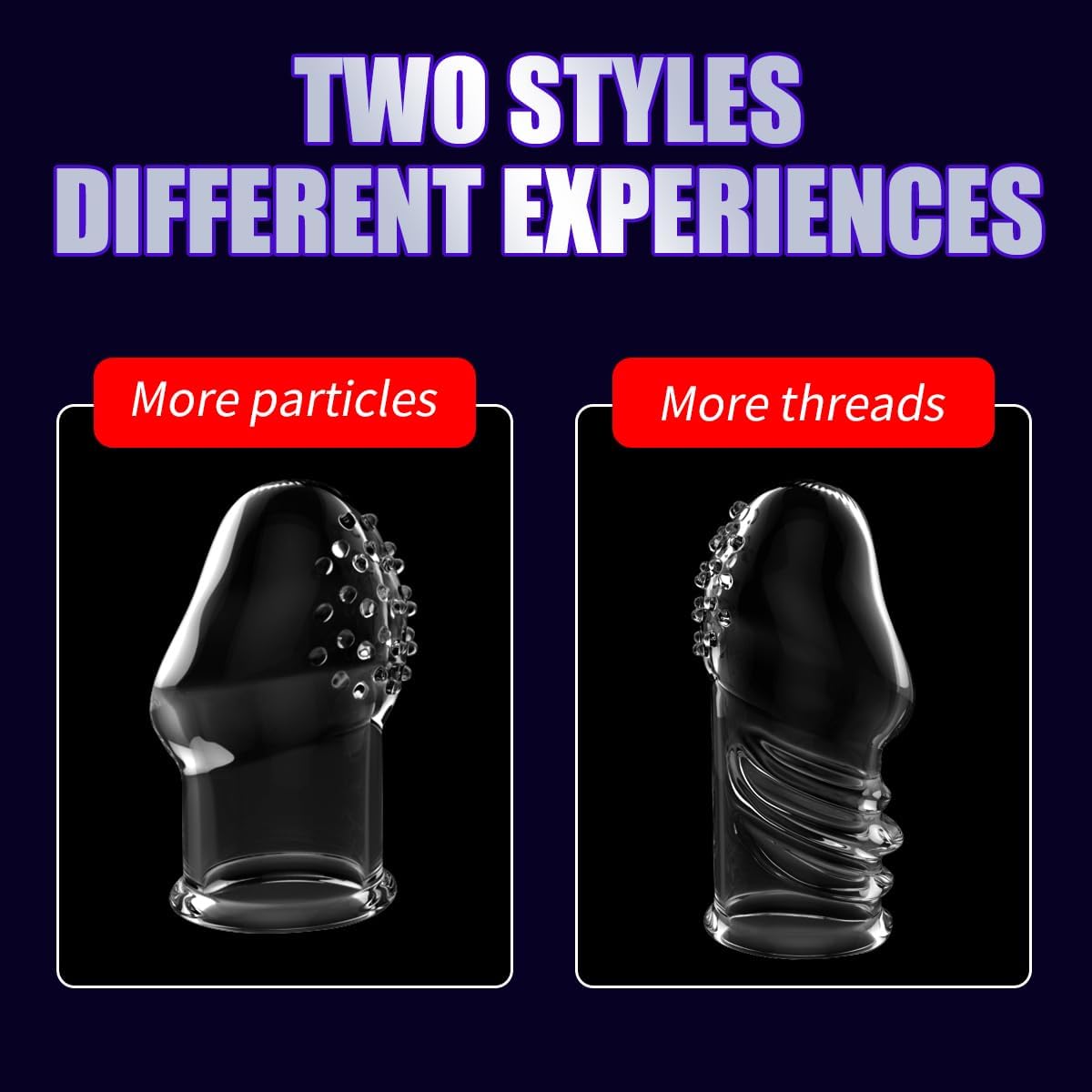 2 Pcs Reusable Clear Penis Sleeve