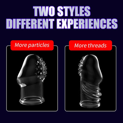2 Pcs Reusable Clear Penis Sleeve