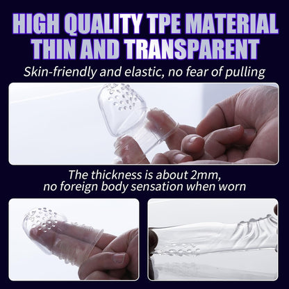 2 Pcs Reusable Clear Penis Sleeve