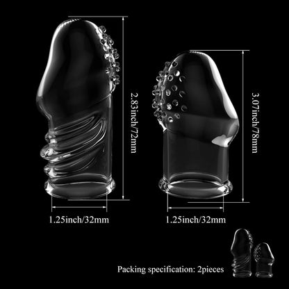 2 Pcs Reusable Clear Penis Sleeve