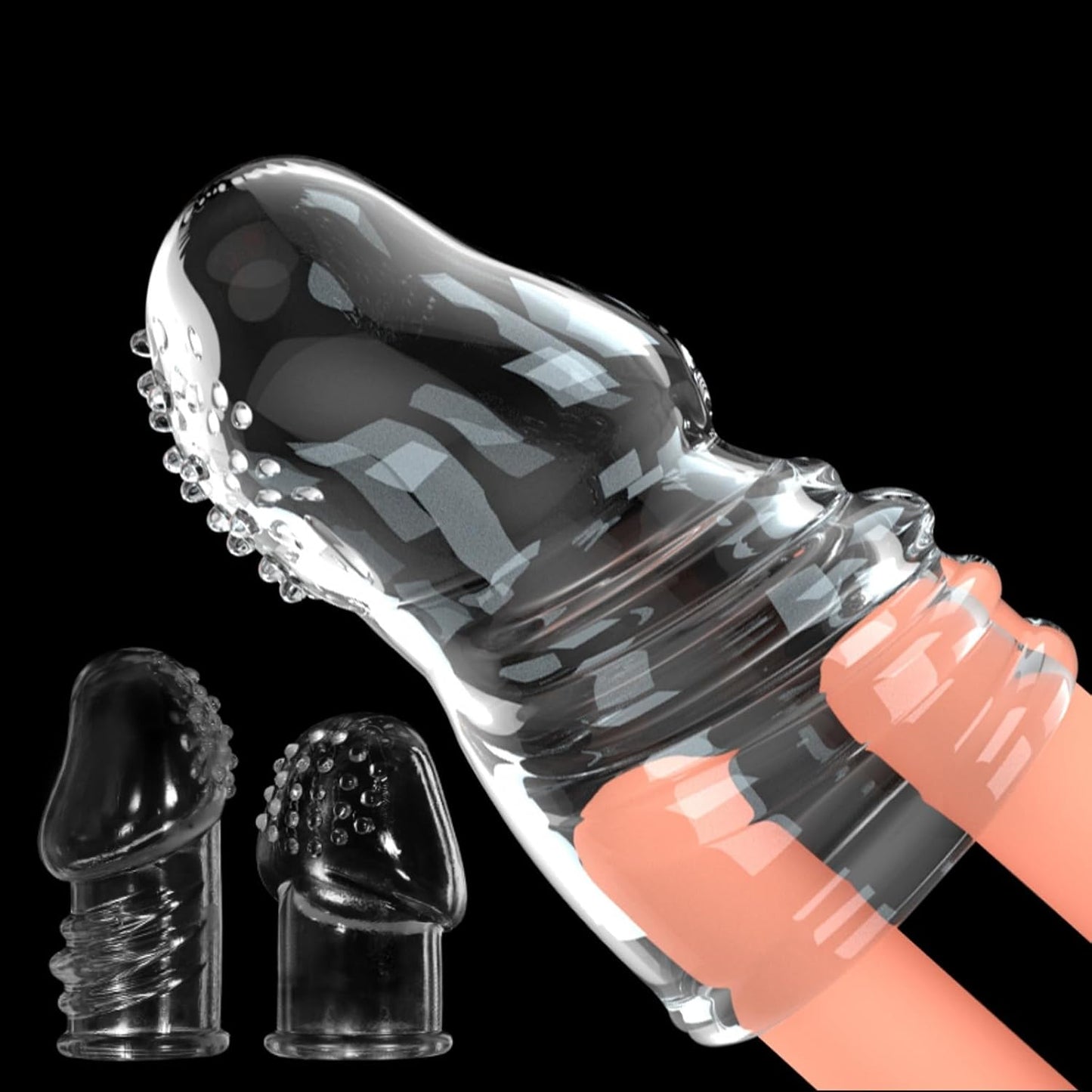 2 Pcs Reusable Clear Penis Sleeve