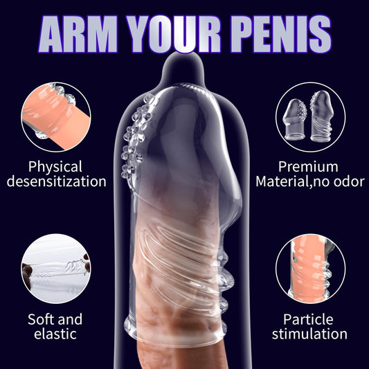 2 Pcs Reusable Clear Penis Sleeve