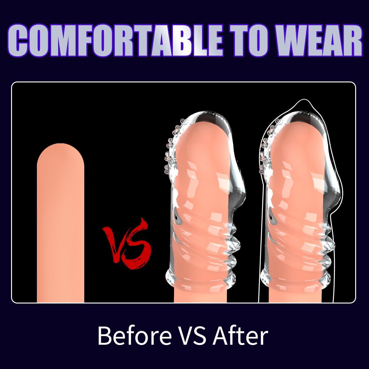 2 Pcs Reusable Clear Penis Sleeve